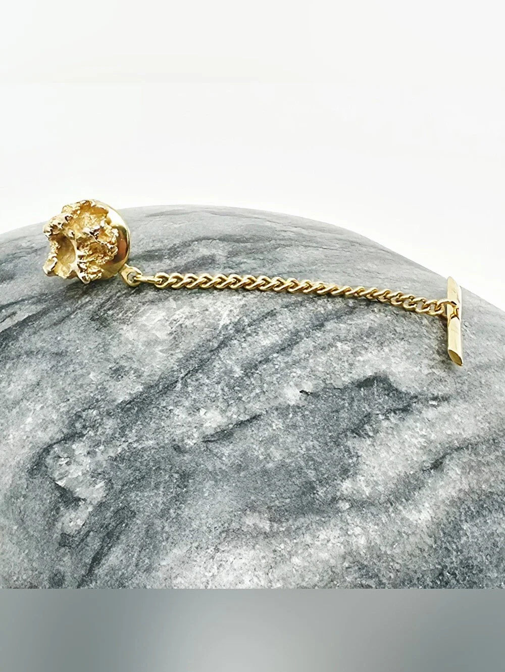 Vintage 14k Solid Yellow Gold Nugget Cluster Tie Tack Pin